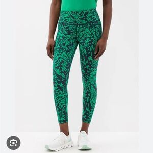 Sweaty Betty Power Full Length Green Abstract Leggings Size US 4